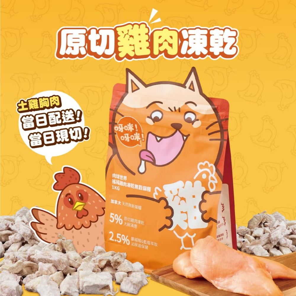 【姆比】肉球世界飼料 搖搖雞肉凍乾無穀貓糧 凍乾+無穀貓飼料 加拿大無穀糧80%含肉量 高纖維 低碳水 高蛋白 泌尿保健-細節圖3