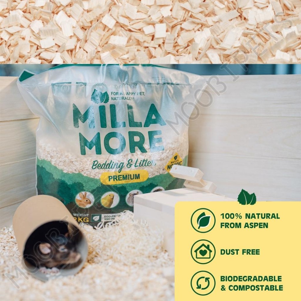 【姆比】美麗多 Milla more 小動物白楊木質墊料 低敏優質木材 小動物墊料 墊屑 倉鼠木屑 兔子木屑 小動物木屑-細節圖3