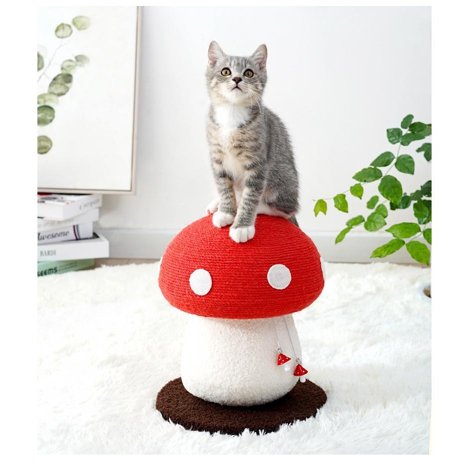 【姆比】✨紅蘑菇🍄劍麻貓抓板 劍麻貓抓柱 蘑菇貓抓板 蘑菇貓抓柱 蘑菇貓爬架 貓爬架 貓抓板 貓抓柱 貓抓玩具 逗貓-細節圖7