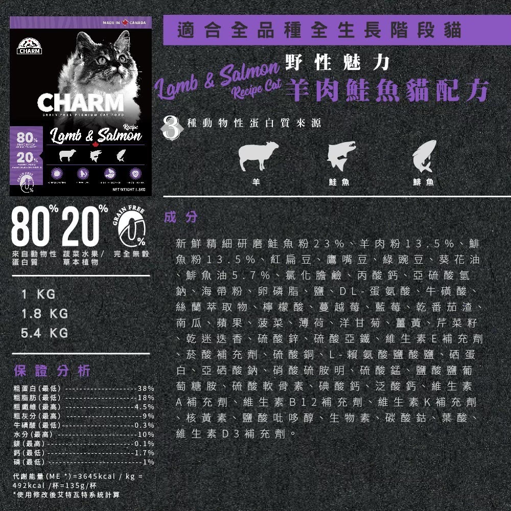 【姆比】超殺特惠❗ 野性魅力 CHARM 幼貓 成貓 無穀貓飼料 貓飼料 貓糧 無穀 野性魅力飼料 無穀飼料 海陸龍蝦-細節圖4