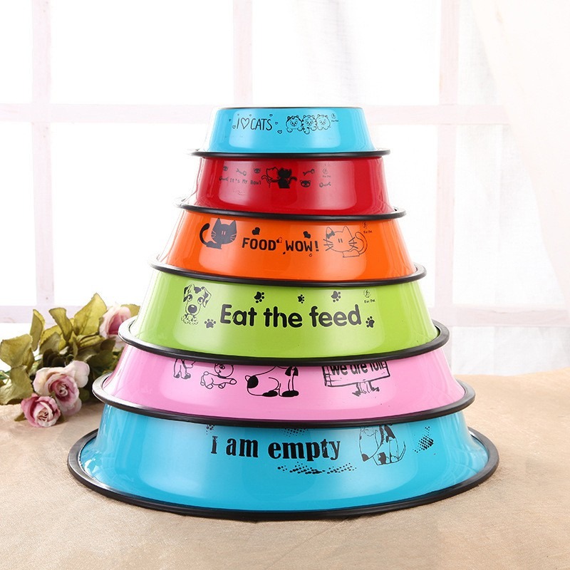 【姆比】✨貓狗防滑 寵物碗/飼料碗❤️ 六色可選🐕 不鏽鋼寵物碗 餵食碗 狗碗 貓碗 寵物碗 寵物餵食-細節圖3