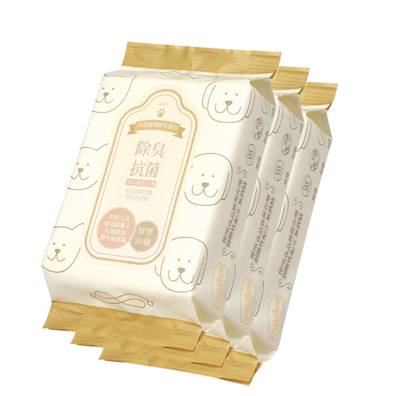 【姆比】貝恩 Baan 毛孩除臭濕紙巾30抽3包(串) 享有嬰兒般的呵護🍼 寵物濕紙巾 除臭濕紙巾 濕紙巾-規格圖4