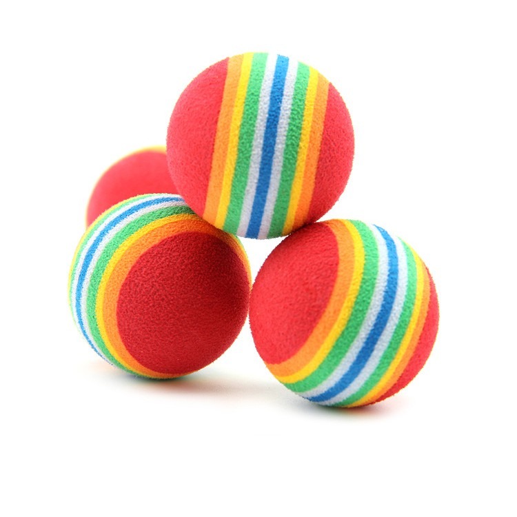 【姆比】🔥超Q彩虹球 EVA貓咪玩具球 貓咪玩具 狗狗玩具 貓玩具 寵物玩具 球型玩具 寵物用品 寵物玩具球 彩虹球-細節圖3