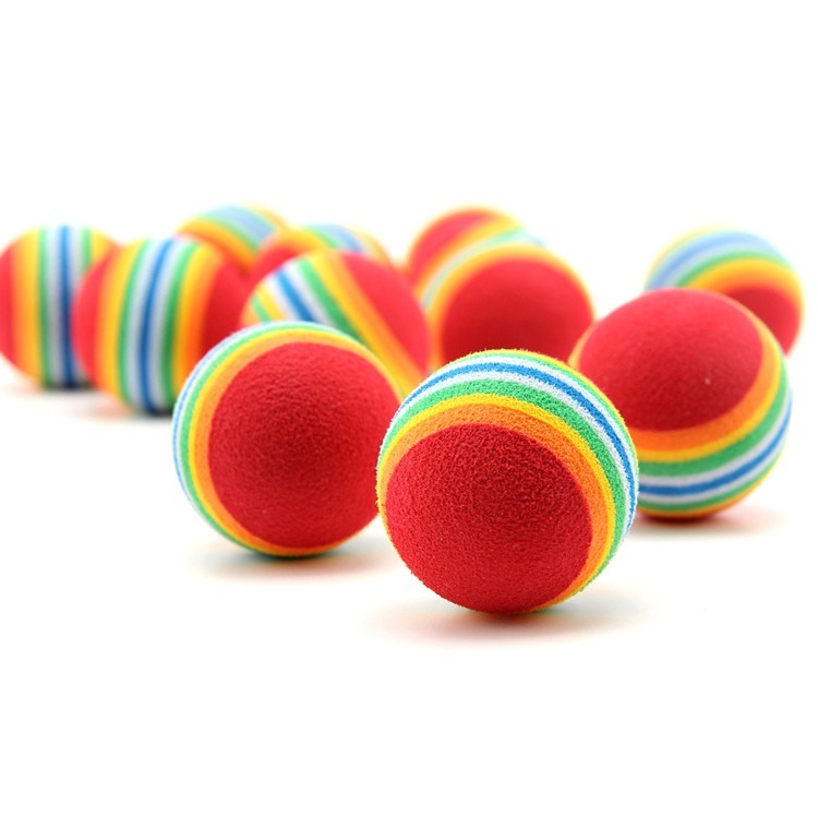 【姆比】🔥超Q彩虹球 EVA貓咪玩具球 貓咪玩具 狗狗玩具 貓玩具 寵物玩具 球型玩具 寵物用品 寵物玩具球 彩虹球-細節圖4