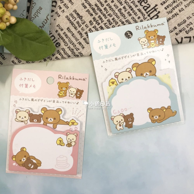 【現貨】日本製 RILAKKUMA 拉拉熊 懶懶熊 彩色圖案 造型 便利貼｜小鶴日貨