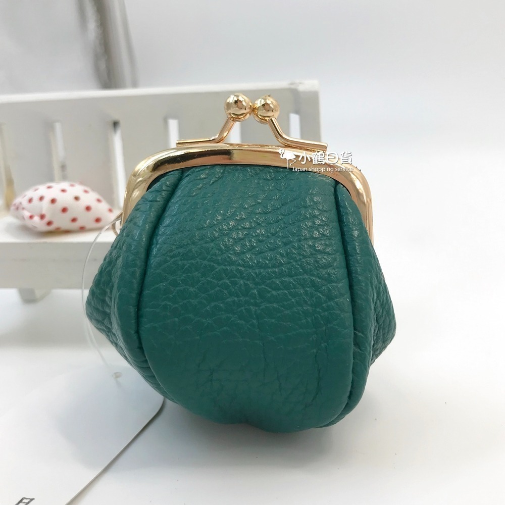 日本製 牛皮革 珠釦 飯糰造型 迷你零錢包✈日本直送，現貨在台｜小鶴日貨-細節圖3