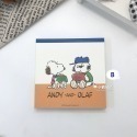 日本製 SNOOPY 史努比 PEANUTS WOODSTOCK＆BROTHERS 正方形 便條紙｜小鶴日貨-規格圖1