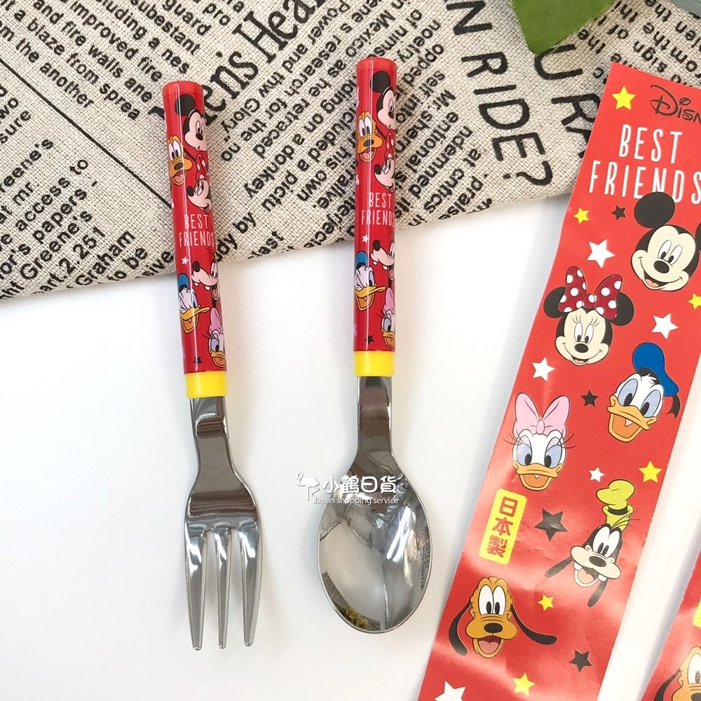 【現貨】日本製 迪士尼系 米奇米妮 攪拌匙 甜點叉子 餐具組｜小鶴日貨-細節圖2