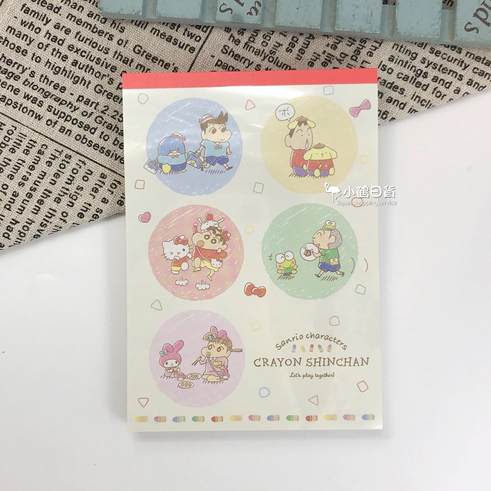 【現貨】日本製 SANRIO 三麗鷗 x 蠟筆小新 造型 索引 便條紙(大本)｜小鶴日貨-細節圖3