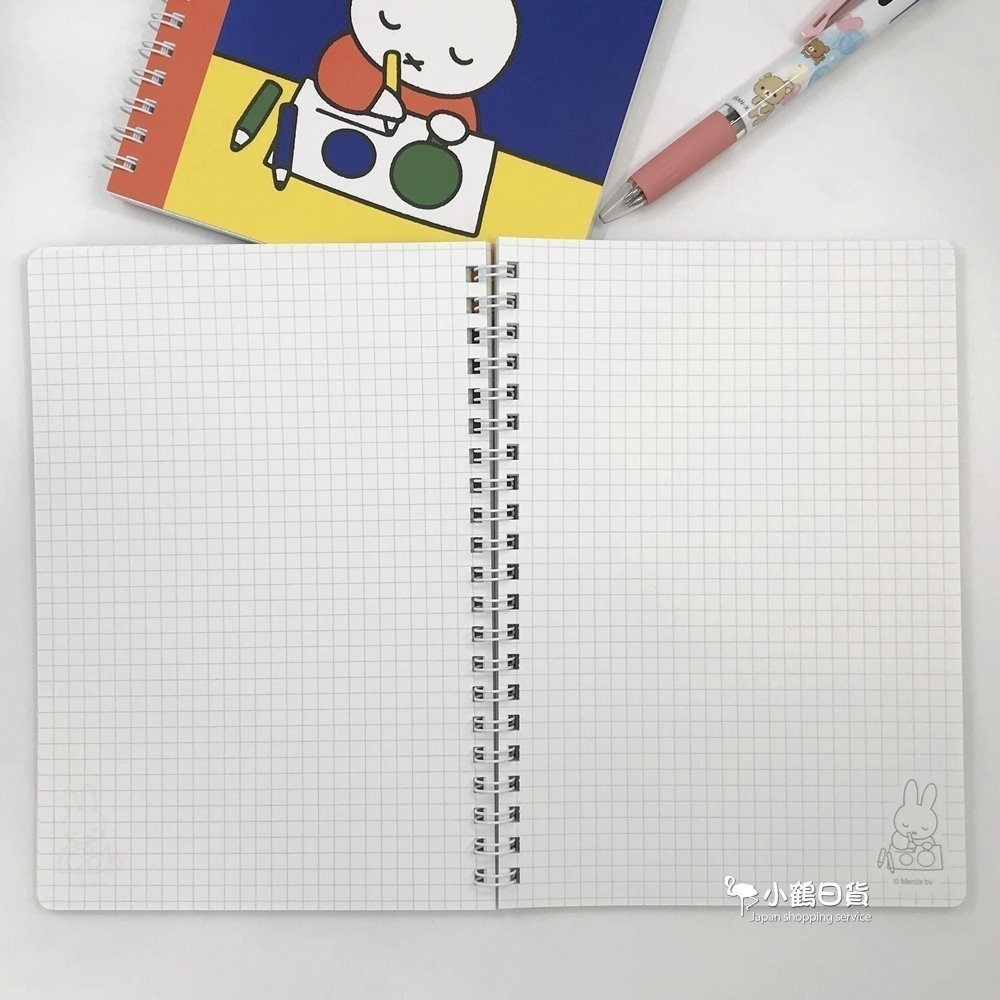 日本製 miffy 米菲兔 米飛兔 圖畫書系列 線圈 5mm方眼 A5 筆記本(藍色/畫畫)｜小鶴日貨-細節圖2