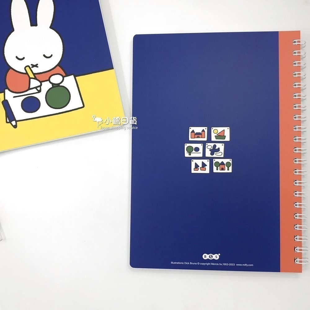 日本製 miffy 米菲兔 米飛兔 圖畫書系列 線圈 5mm方眼 A5 筆記本(藍色/畫畫)｜小鶴日貨-細節圖3