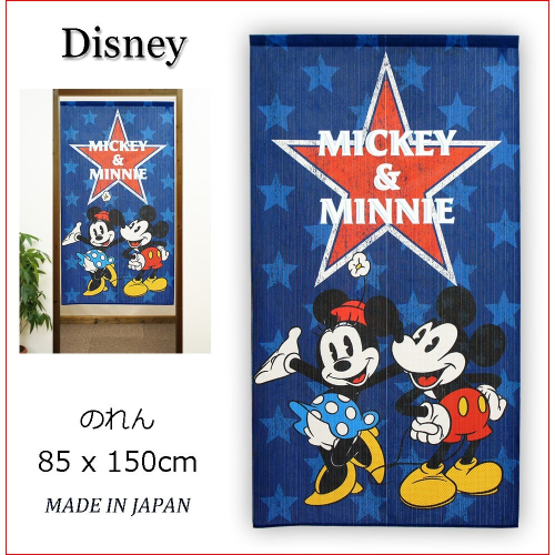 【現貨】日本製 迪士尼 Disney 米奇 AMERICANA 滿版圖案 門簾 85x150cm｜小鶴日貨