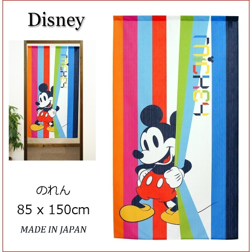 小鶴日貨｜日本製 迪士尼 Disney 米奇 Colourful 滿版圖案 門簾 85x150cm【現貨商品】
