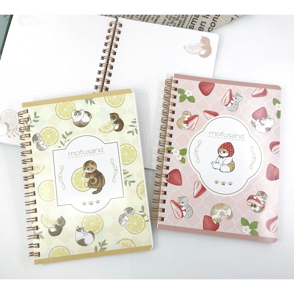 小鶴日貨｜日本製 mofusand 人氣貓咪插畫 水果系列 B6 線圈 筆記本【現貨商品】-細節圖2