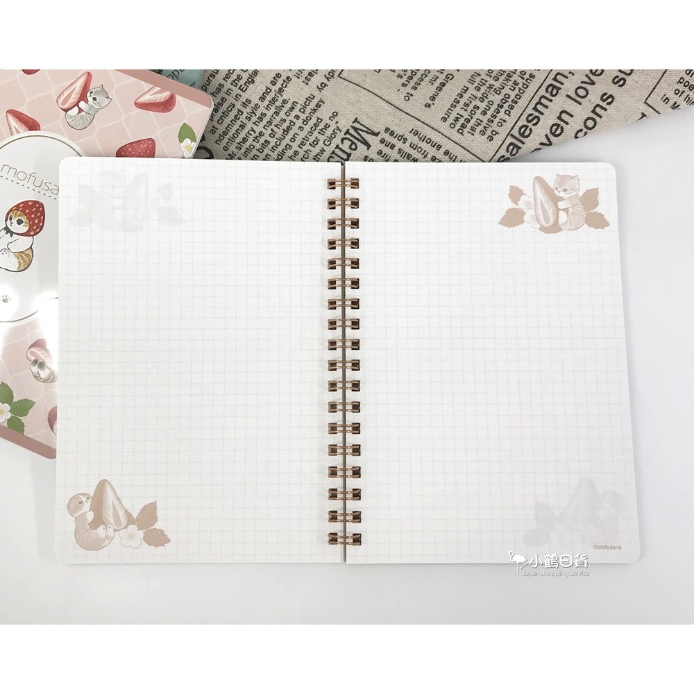小鶴日貨｜日本製 mofusand 人氣貓咪插畫 水果系列 B6 線圈 筆記本【現貨商品】-細節圖6