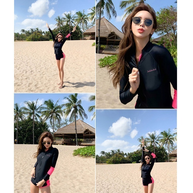 【貝娣泳裝】M003女生泳衣 長袖泳衣 二件式泳衣 運動泳衣 防曬泳衣 衝浪衣 浮潛水服 水母衣 泡湯泳衣 女款泳裝-細節圖9