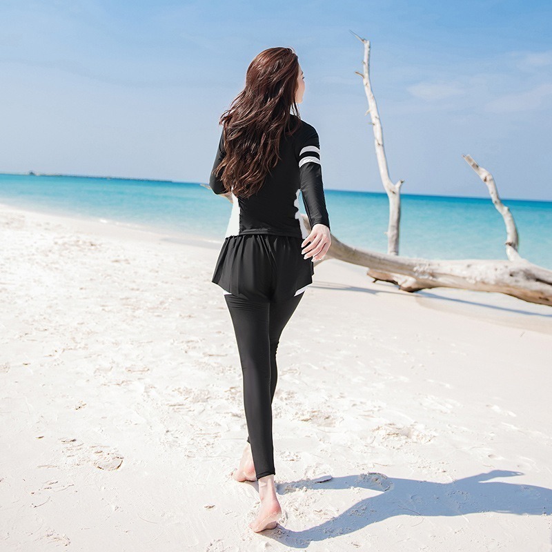 【貝娣泳裝】M066女生泳衣 多件式泳衣 長袖長褲泳衣 防曬泳衣 衝浪衣 浮潛泳衣 水母衣 泡湯泳衣 溫泉泳裝-細節圖6