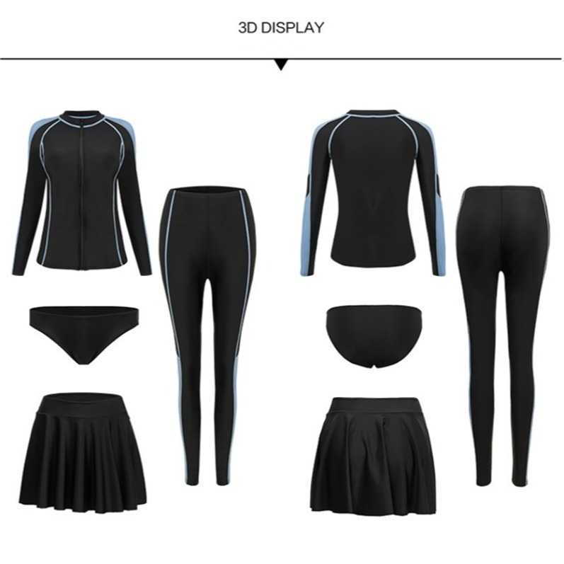 【貝娣泳裝】M074女生泳衣 長袖泳衣 多件式泳衣 運動泳衣 防曬泳衣 衝浪衣 浮潛水服 水母衣 泡湯泳衣 女泳褲-細節圖9