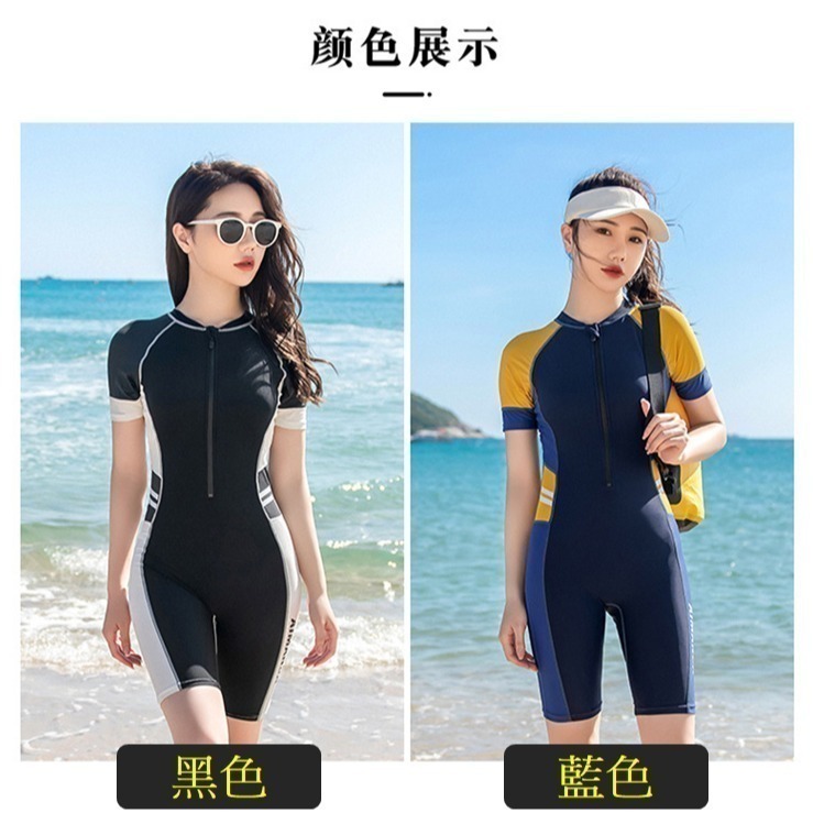 【貝娣泳裝】M181女生泳衣 連體泳衣 運動泳衣 遮肚泳衣 保守泳衣 學生泳衣 泡湯泳衣 衝浪衣 加大尺碼 連身泳衣-細節圖2