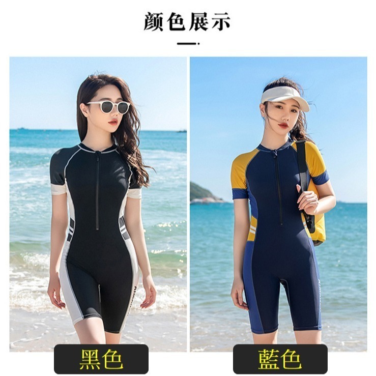 【貝娣泳裝】M181女生泳衣 連體泳衣 運動泳衣 遮肚泳衣 保守泳衣 學生泳衣 泡湯泳衣 衝浪衣 加大尺碼 連身泳衣-細節圖2