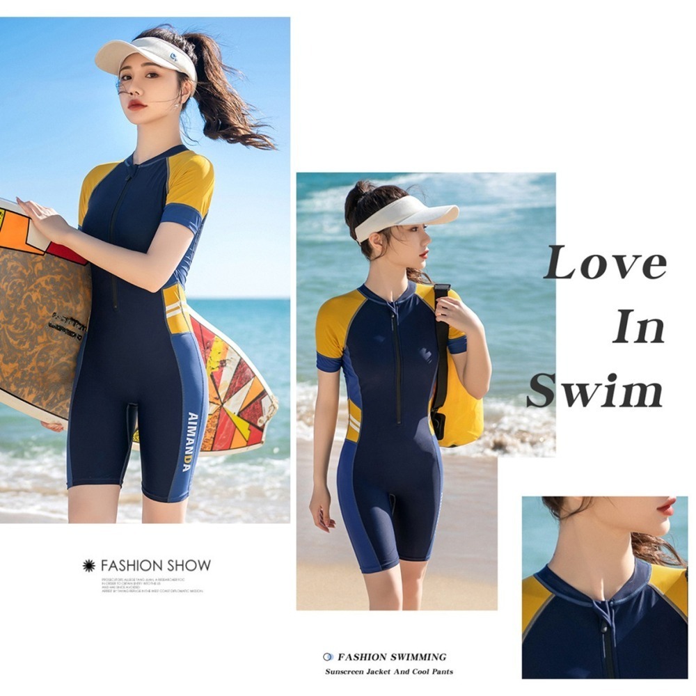 【貝娣泳裝】M181女生泳衣 連體泳衣 運動泳衣 遮肚泳衣 保守泳衣 學生泳衣 泡湯泳衣 衝浪衣 加大尺碼 連身泳衣-細節圖6