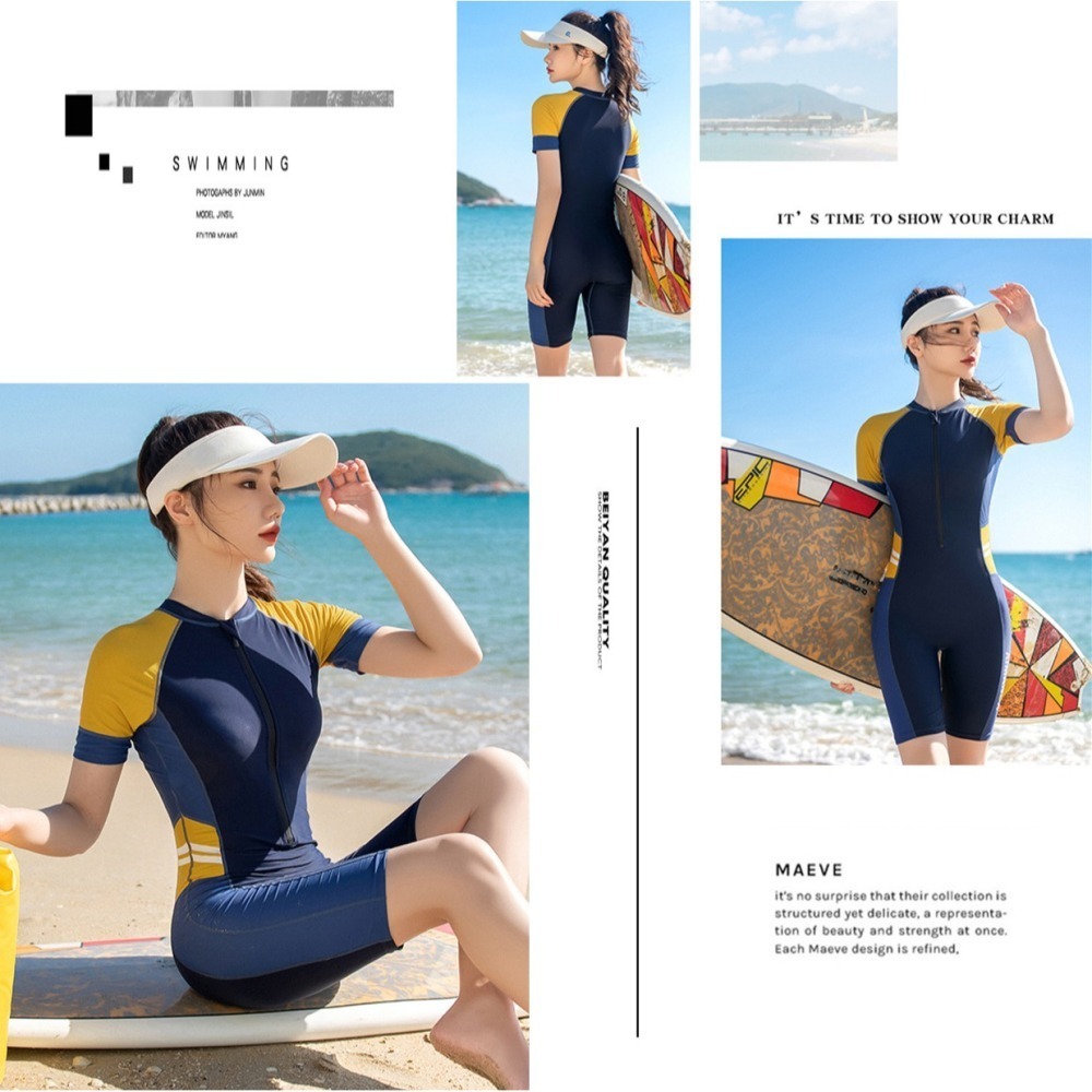 【貝娣泳裝】M181女生泳衣 連體泳衣 運動泳衣 遮肚泳衣 保守泳衣 學生泳衣 泡湯泳衣 衝浪衣 加大尺碼 連身泳衣-細節圖7