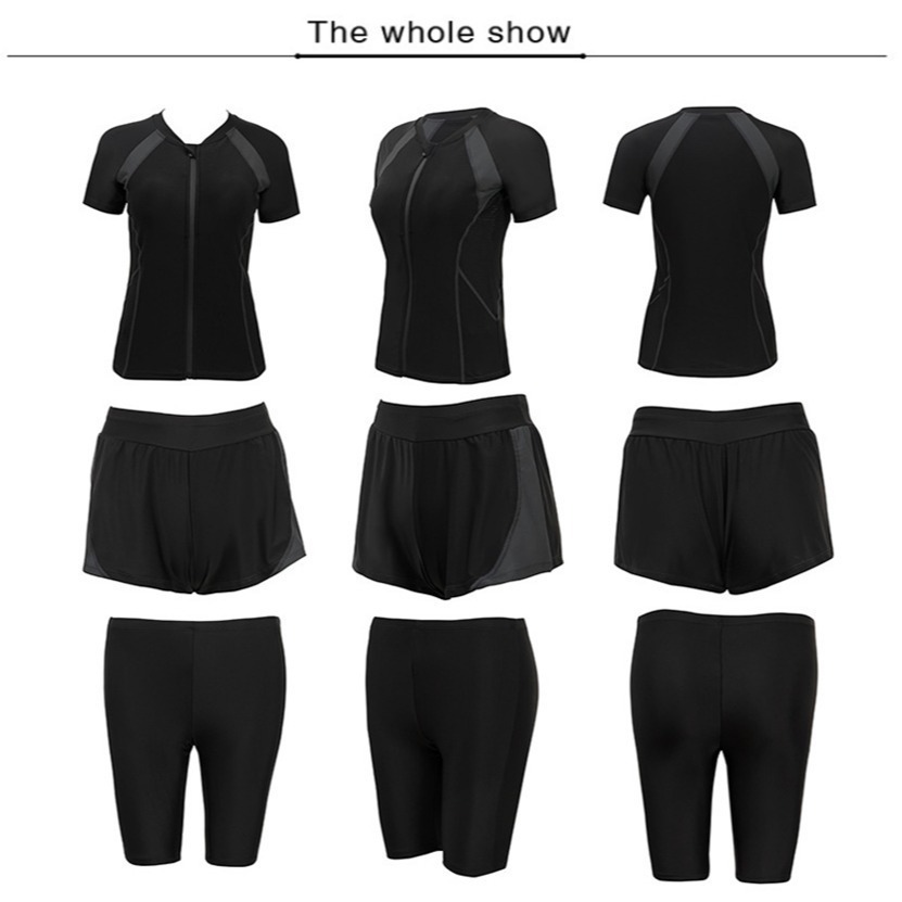 【貝娣泳裝】M179女生泳衣 短袖泳衣 運動泳衣 遮肚泳衣 保守泳衣 學生泳衣 游泳衣 衝浪衣 大尺碼 泡湯 女泳褲-細節圖8