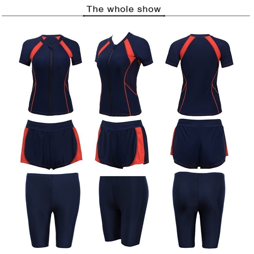 【貝娣泳裝】M179女生泳衣 短袖泳衣 運動泳衣 遮肚泳衣 保守泳衣 學生泳衣 游泳衣 衝浪衣 大尺碼 泡湯 女泳褲-細節圖9