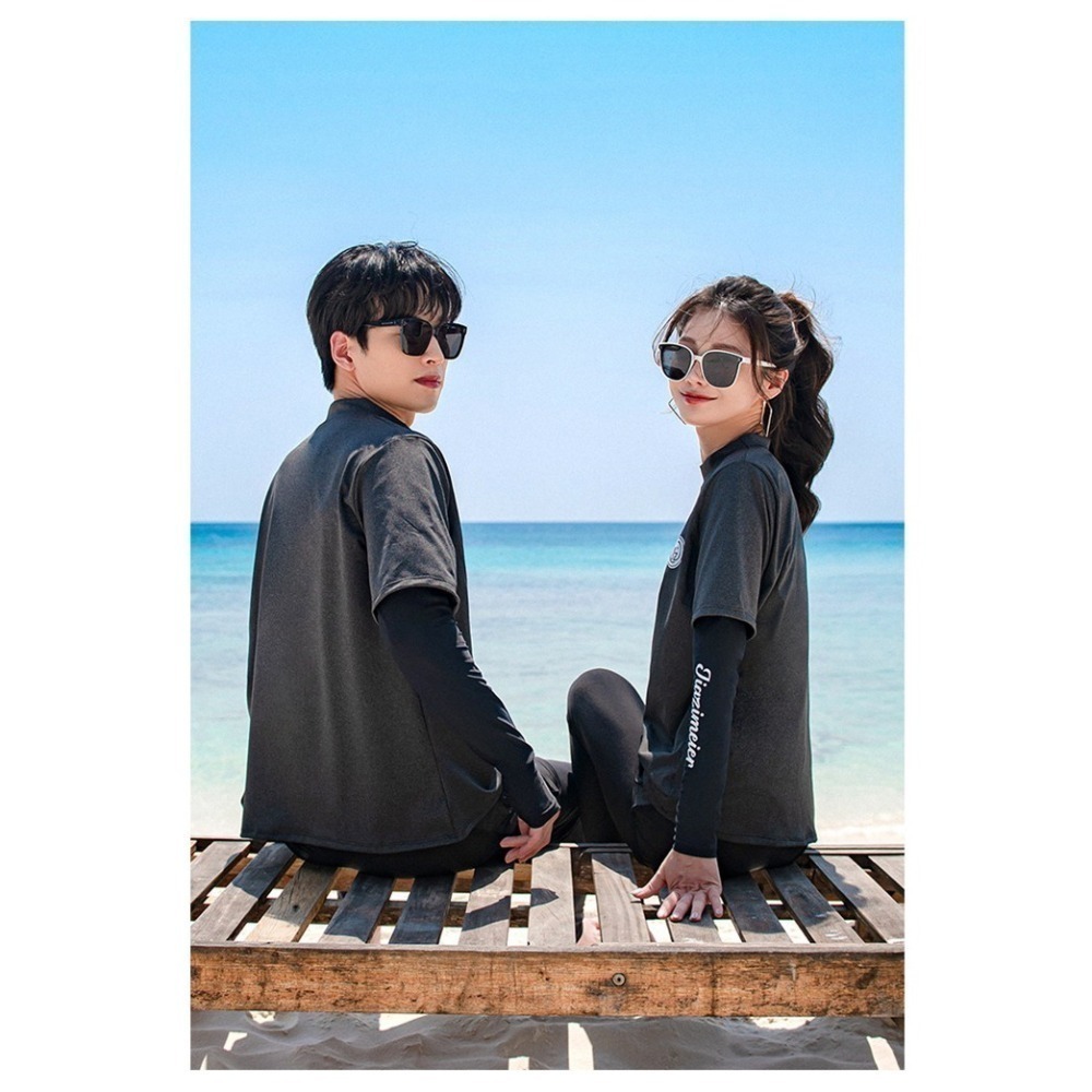 【貝娣泳裝】M098男女泳衣 兒童泳衣 多件式泳衣 寬鬆長袖泳衣 防曬泳衣 衝浪衣 浮潛服 水母衣 親子 情侶款-細節圖5