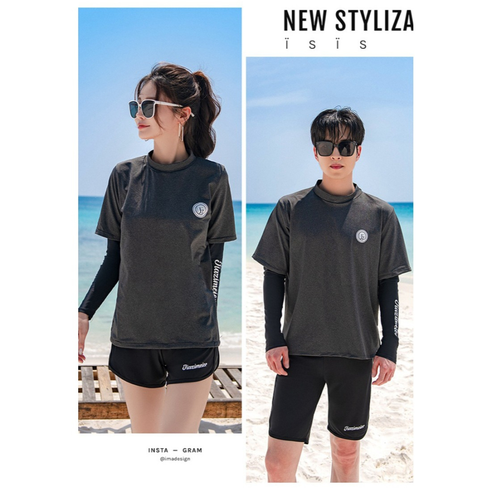 【貝娣泳裝】M098男女泳衣 兒童泳衣 多件式泳衣 寬鬆長袖泳衣 防曬泳衣 衝浪衣 浮潛服 水母衣 親子 情侶款-細節圖4