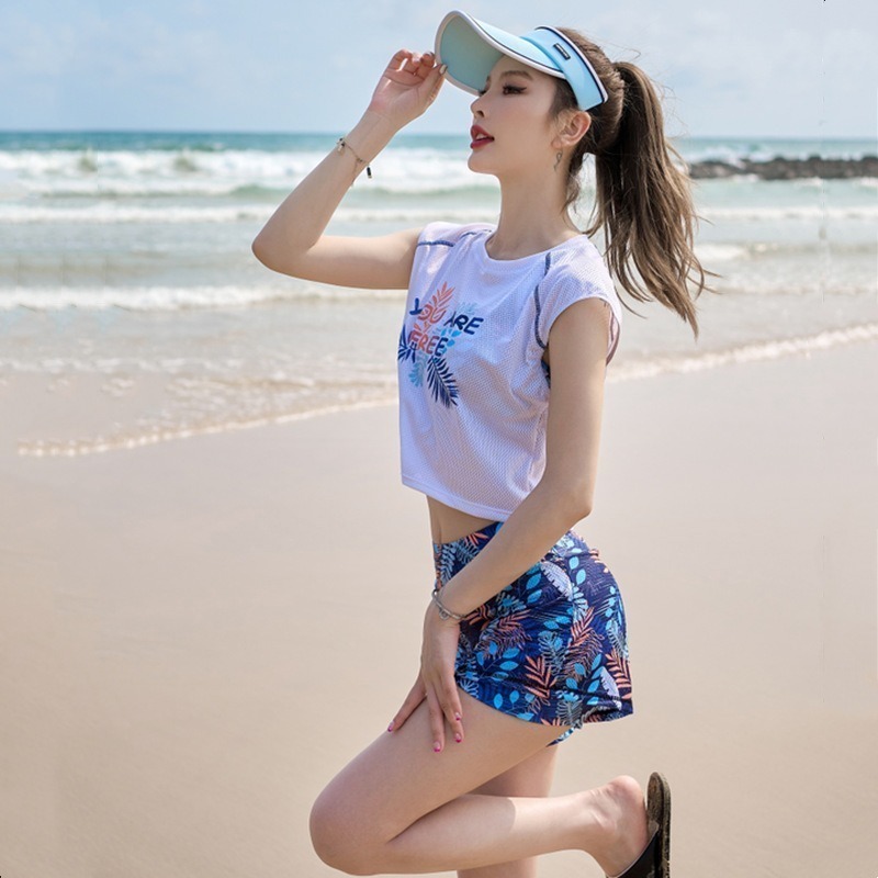 【貝娣泳裝】K011女生泳衣 三件式泳衣 運動泳衣 比基尼 罩衫 衝浪衣 浮潛泳衣 學生泳衣 泡湯泳衣-細節圖5