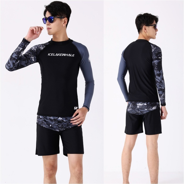 【貝娣泳裝】M009男女泳衣 情侶泳衣 二件式泳衣 長袖泳衣 防曬泳衣 衝浪衣 浮潛水服 水母衣 泡湯 運動泳衣-細節圖6