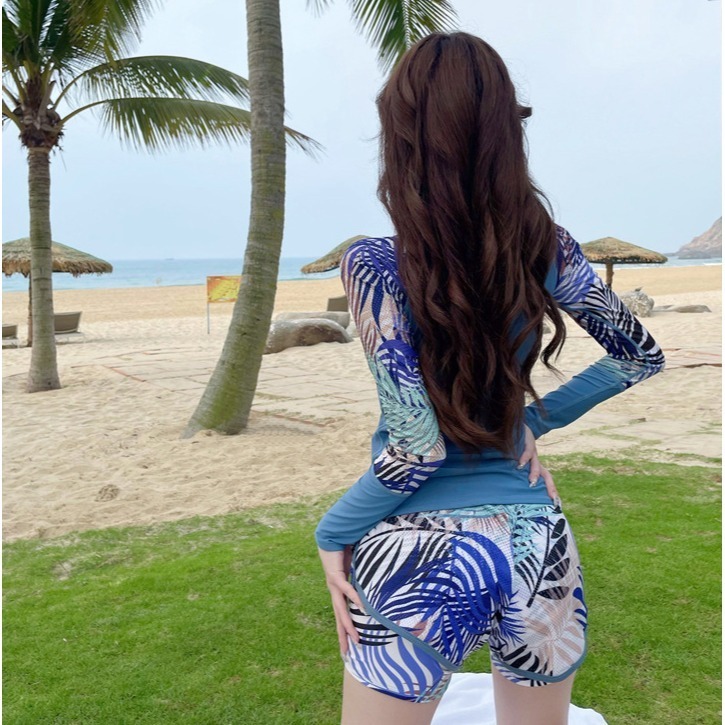 【貝娣泳裝】M011女生泳衣 長袖泳衣 二件式泳衣 運動泳衣 防曬泳衣 衝浪衣 浮潛水服 水母衣 泡湯泳衣 女泳褲-細節圖4