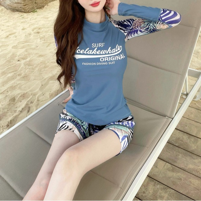 【貝娣泳裝】M011女生泳衣 長袖泳衣 二件式泳衣 運動泳衣 防曬泳衣 衝浪衣 浮潛水服 水母衣 泡湯泳衣 女泳褲-細節圖6