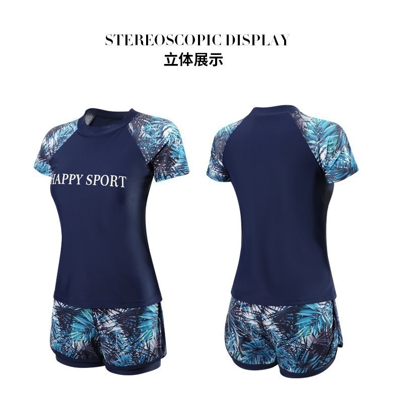 【貝娣泳裝】M017女生泳衣 兩件式泳衣 運動泳衣 短袖泳衣 遮肚泳衣 學生泳衣 泡湯泳衣 衝浪衣 加大尺碼 女泳褲-細節圖9