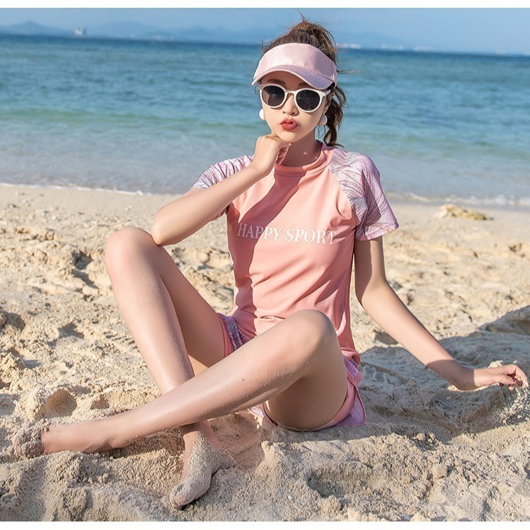 【貝娣泳裝】M017女生泳衣 二件式泳衣 運動泳衣 短袖泳衣 遮肚泳衣 學生泳衣 泡湯泳衣 衝浪衣 加大尺碼 女泳褲-細節圖6