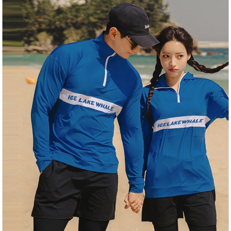 【貝娣泳裝】M077男女泳衣 兒童泳衣 多件式泳衣 長袖泳衣 防曬泳衣 衝浪衣 浮潛服 寬鬆 水母衣 親子情侶款-細節圖4