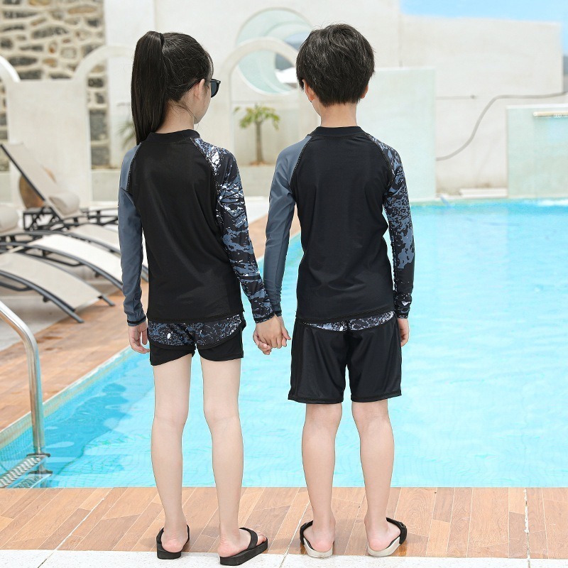 【貝娣泳裝】M009男女泳衣 兒童泳衣 情侶親子 二件式泳衣 長袖泳衣 防曬泳衣 衝浪衣 浮潛水服 水母衣 泡湯-細節圖7