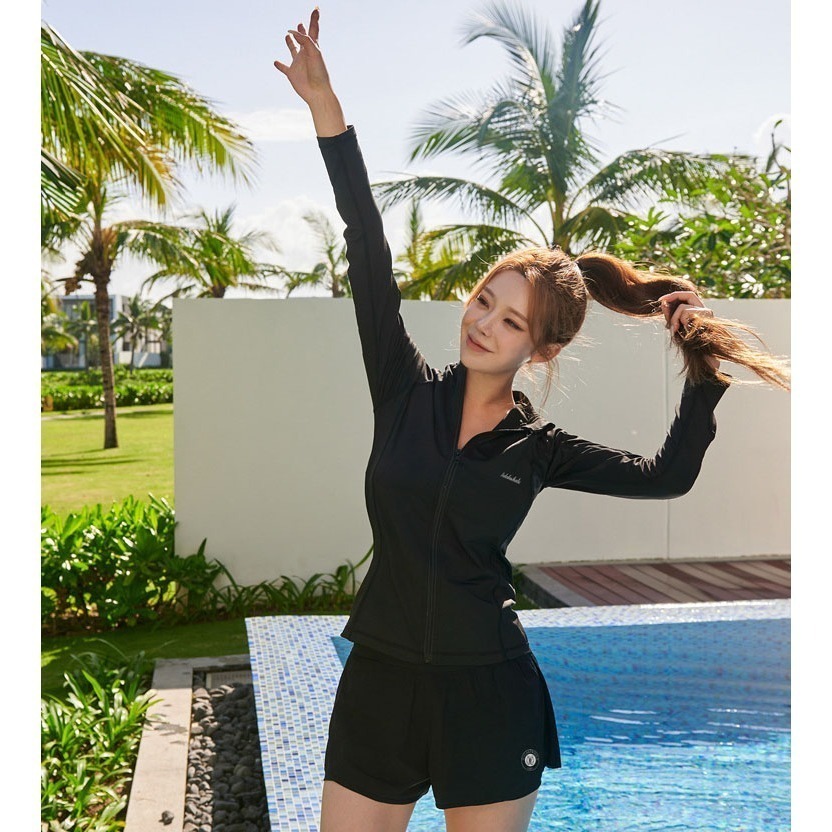【貝娣泳裝】M076男女泳衣 多件式 長袖防曬泳衣 衝浪衣 浮潛服 水母衣 男泳褲 情侶款 泡湯 加大尺碼/現+預-細節圖6