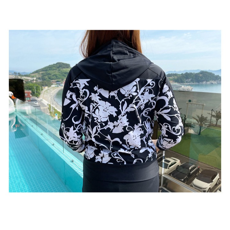 【貝娣泳裝】M021女生泳衣 多件式泳衣 連帽長袖防曬泳衣 衝浪衣 浮潛服 水母衣 大尺碼泳衣 泡湯 女泳裝/現+預-細節圖8
