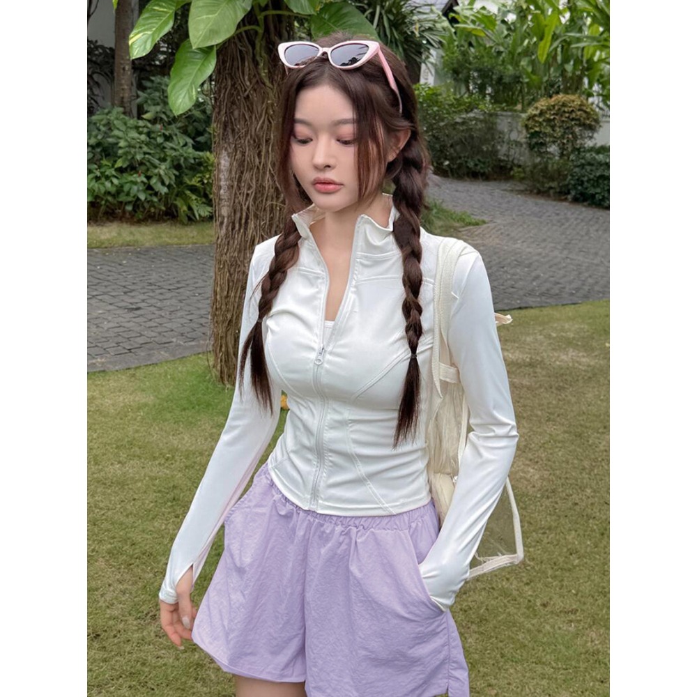 【貝娣泳裝】M051女生泳衣 長袖防晒 四五件式泳衣 遮肚顯瘦 運動風 沙灘 比基尼 水母衣 衝浪浮潛 泡湯泳裝/現+預-細節圖4