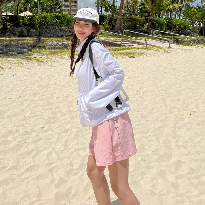 【貝娣泳裝】M053女生泳衣 長袖防晒 四五件式泳衣 遮肚顯瘦 運動風 沙灘 比基尼 罩衫 衝浪 浮潛 泡湯泳裝/現+預-細節圖3