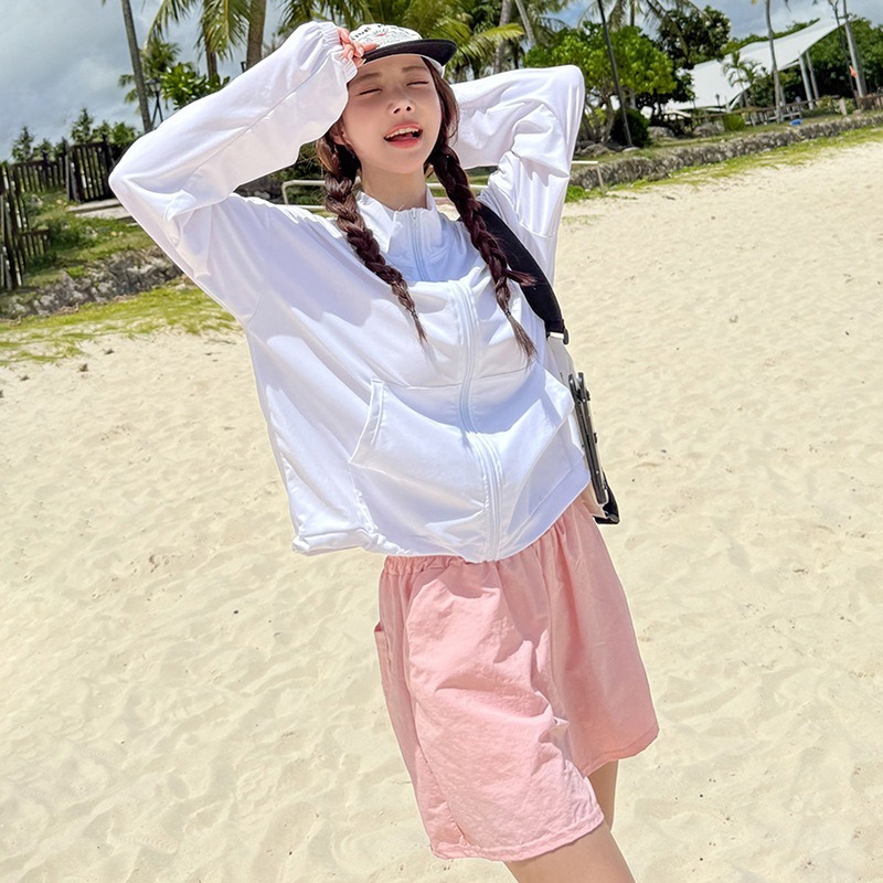 【貝娣泳裝】M053女生泳衣 長袖防晒 四五件式泳衣 遮肚顯瘦 運動風 沙灘 比基尼 罩衫 衝浪 浮潛 泡湯泳裝/現+預-細節圖4