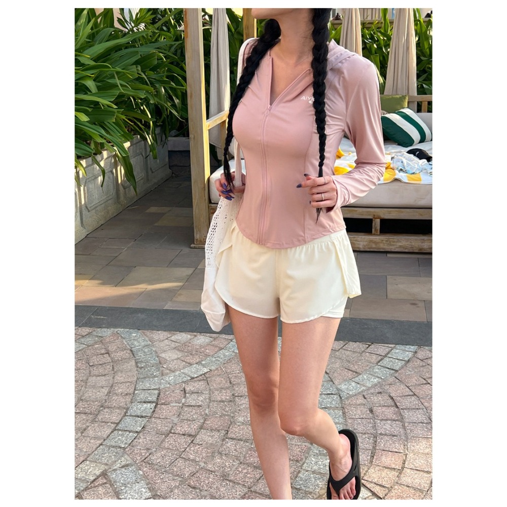 【貝娣泳裝】M071女生泳衣 長袖防晒 三件式泳衣 遮肚顯瘦 運動風 沙灘 比基尼 罩衫 衝浪 浮潛 泡湯泳裝/現+預-細節圖7