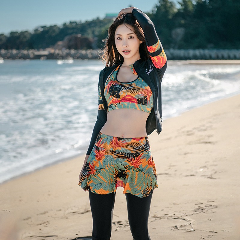 【貝娣泳裝】M064女生男生泳衣 多件式 長袖防晒泳衣 沙灘比基尼 衝浪衣 浮潛服 水母衣 情侶款 游泳衣 泡湯/現+預-細節圖8