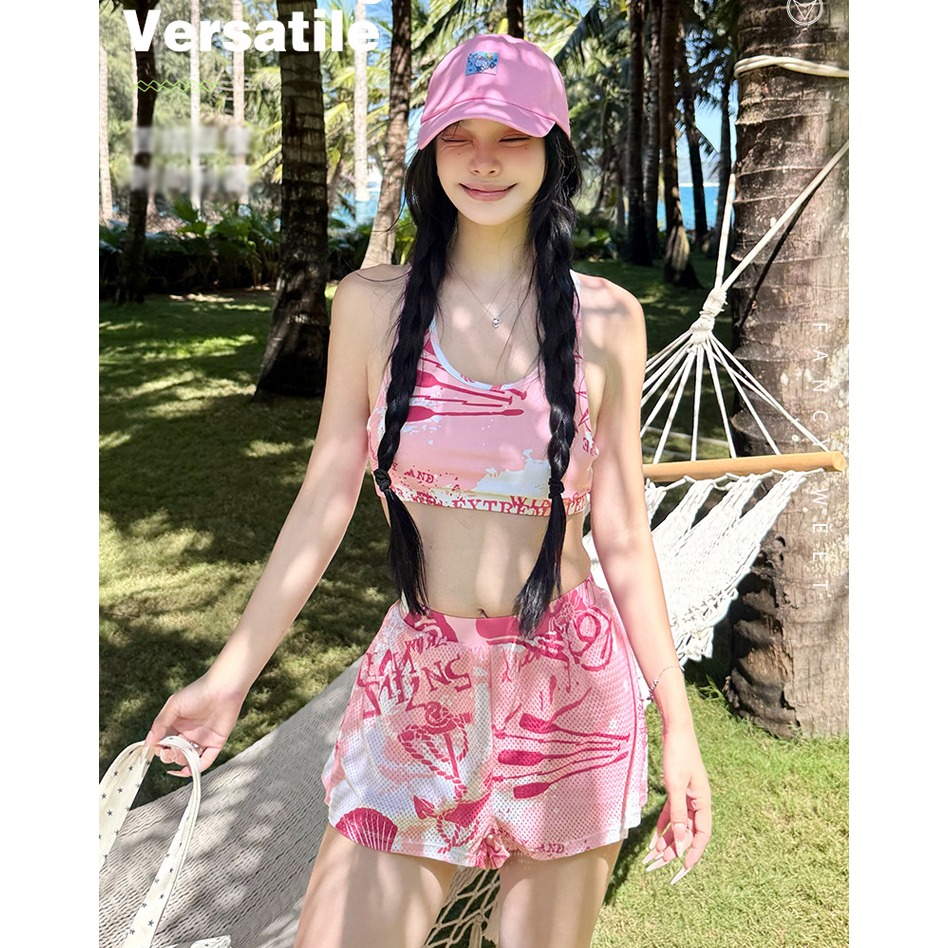 【貝娣泳裝】M102女生泳衣 長袖防晒 三件式泳衣 遮肚顯瘦 運動風 沙灘 比基尼 罩衫 衝浪 浮潛 泡湯泳裝/現+預-細節圖5