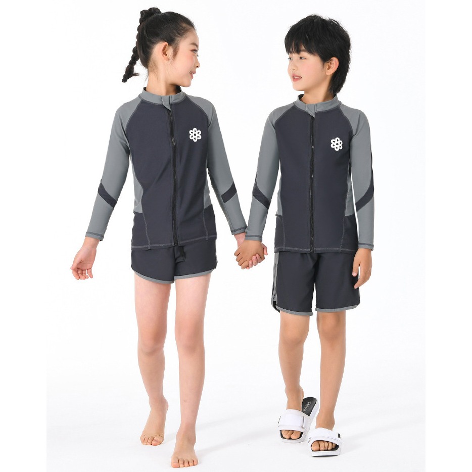【貝娣泳裝】M083女童泳衣 男童泳衣 三件式泳衣 長袖長褲防晒泳衣 衝浪衣 浮潛服 水母衣 游泳 溫泉 兒童/現+預-細節圖5