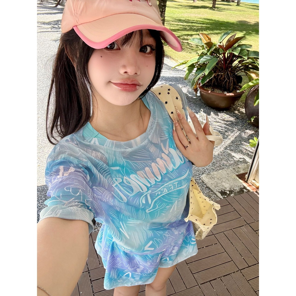 【貝娣泳裝】M108女生泳衣 長袖防晒 三件式泳衣 遮肚顯瘦 運動風 沙灘 比基尼 罩衫 衝浪 浮潛 泡湯泳裝/現+預-細節圖6