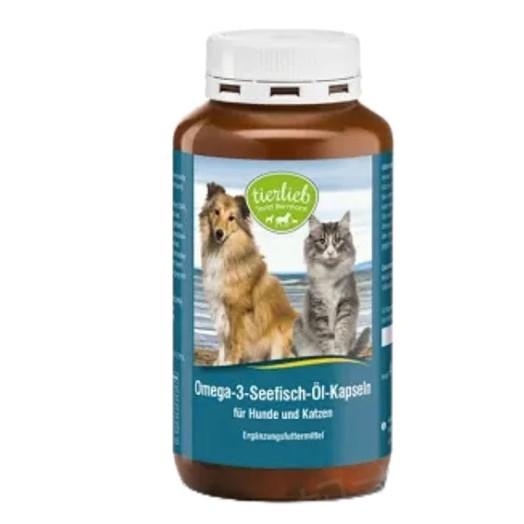 德國 百年草本老店 貓狗皮毛保健 純淨海魚油 寵物魚油 400粒 貓狗用魚油 Tierlieb Omega 3-細節圖2