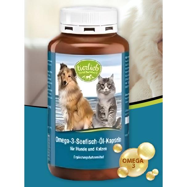 德國 百年草本老店 貓狗皮毛保健 純淨海魚油 寵物魚油 400粒 貓狗用魚油 Tierlieb Omega 3-細節圖3